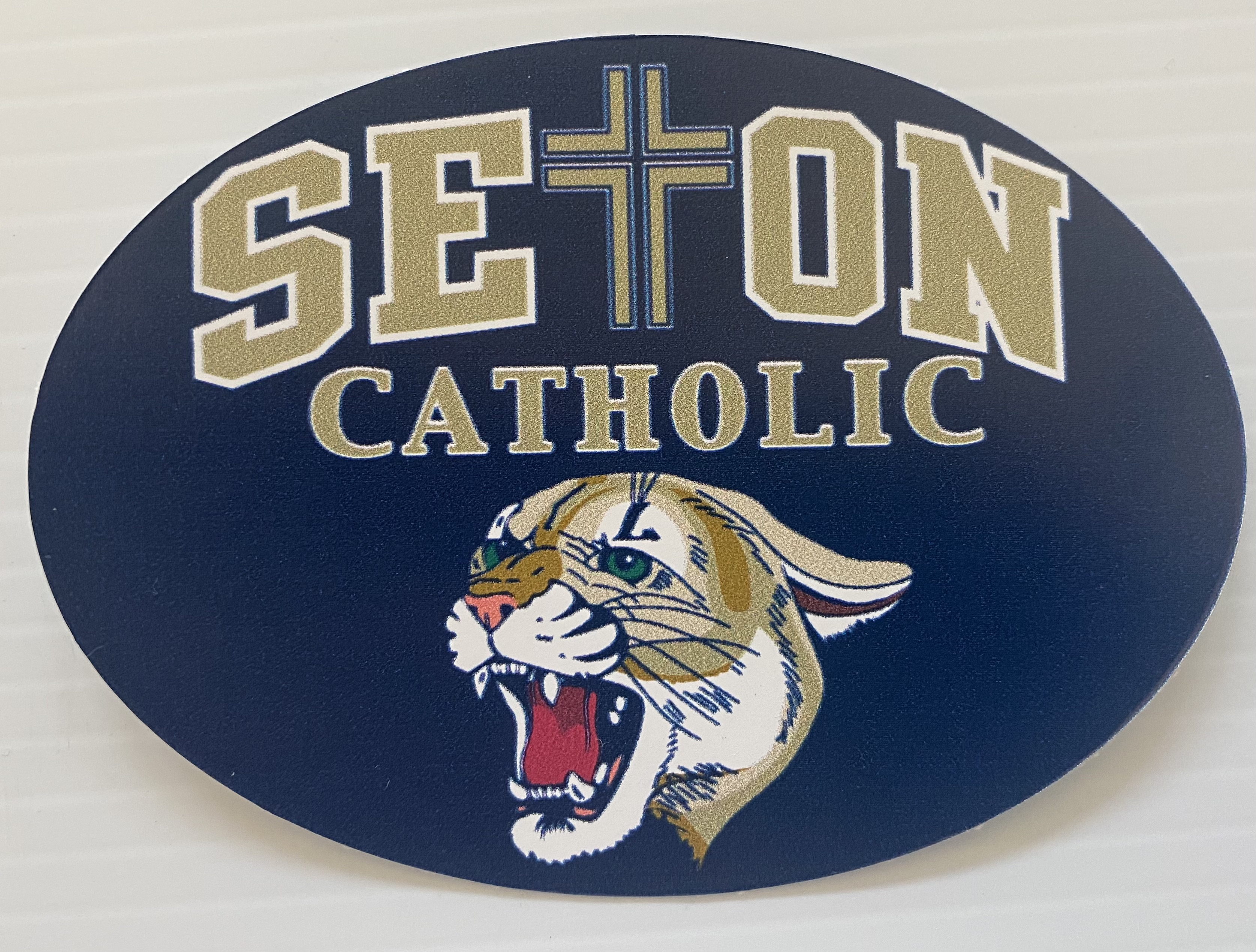 Seton Catholic High School 4" Oval Vinyl Car Sticker