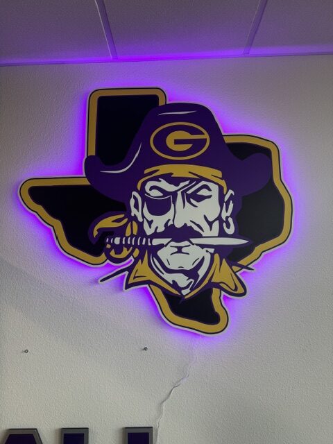 L.E.D Backlit Aluminum Mascot Sign