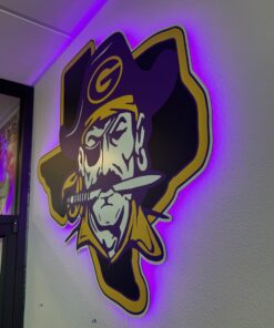 Alternative view of L.E.D Backlit Aluminum Mascot Sign