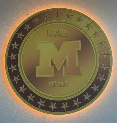 Alternative view of L.E.D Backlit Aluminum Mascot Sign
